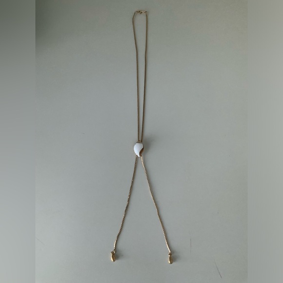 Vintage 1980’S AVON Lariat 26” Adjustable long Shell Gold Necklace BRAND NEW - Picture 6 of 11